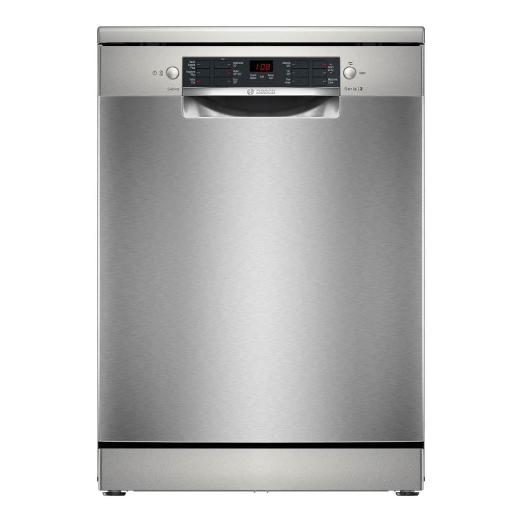 Bosch SMS26AI08G 12 Place Setting Freestanding Dishwasher, 60cm Wide, Brushed Steel
