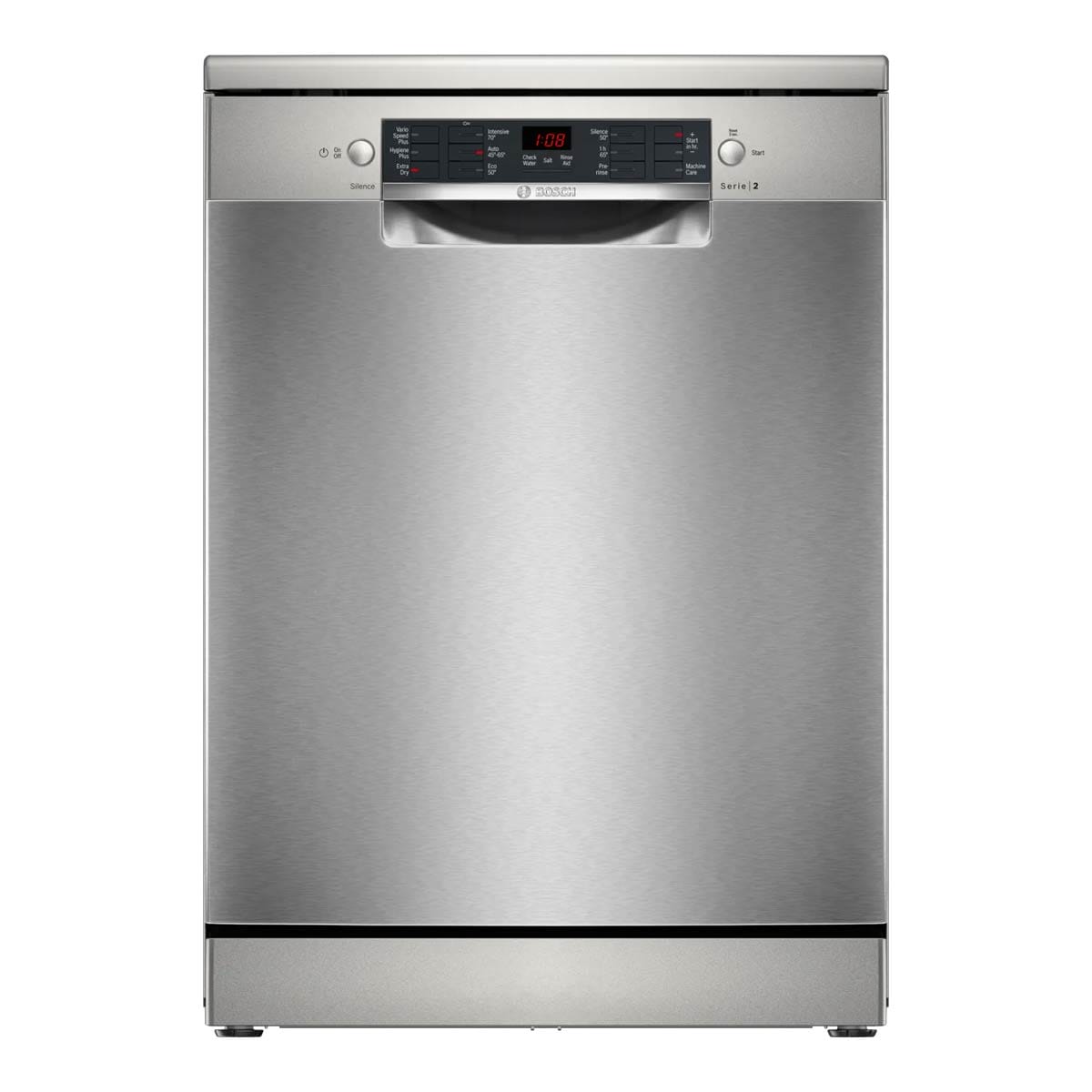 Bosch SMS26AI08G 12 Place Setting Freestanding Dishwasher, 60cm Wide, Brushed Steel