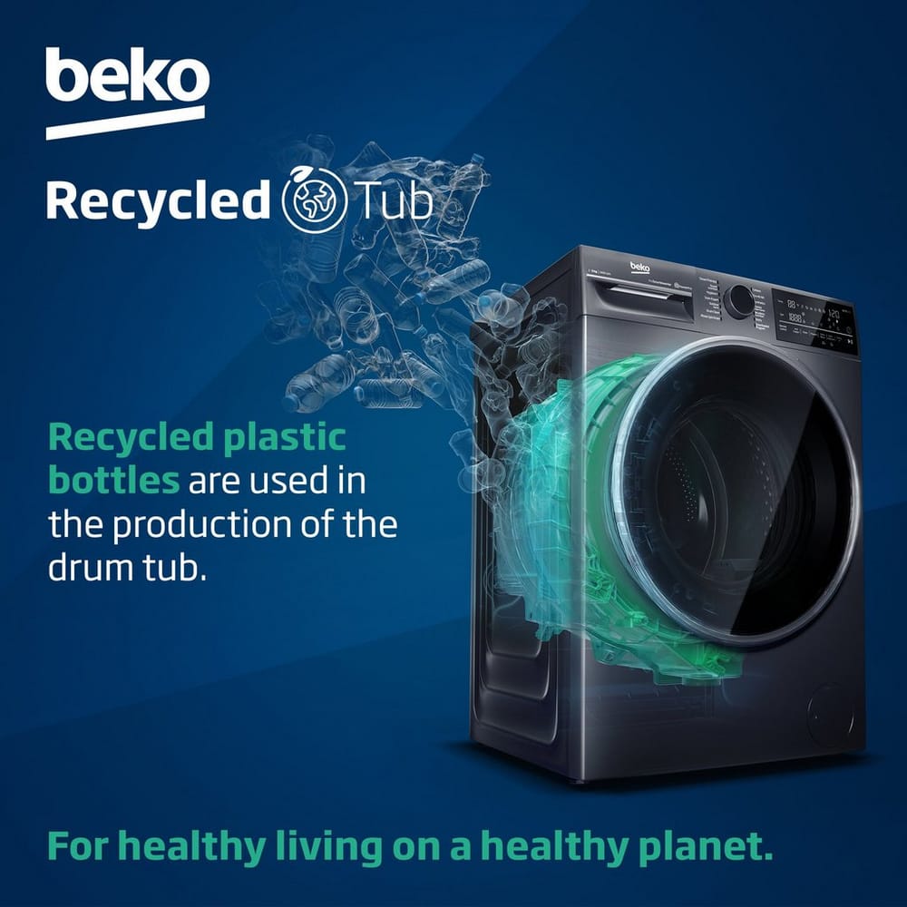Beko BMN3WT3841W 8kg, 1400 Spin, Freestanding Washing Machine with Quick Wash, White image 2