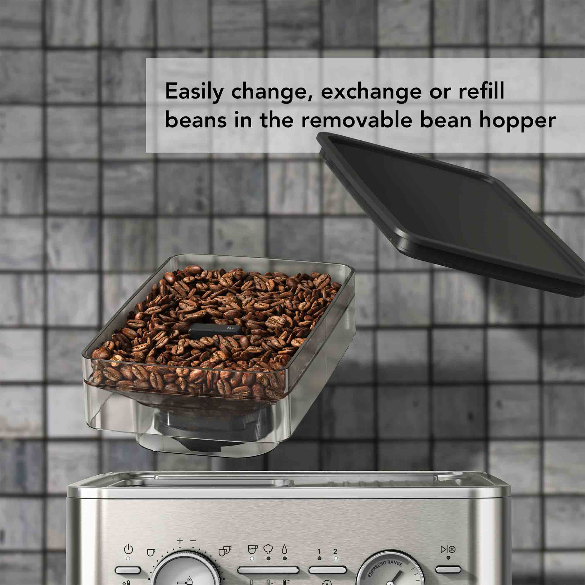 KitchenAid Semi Automatic Espresso Machine with Burr Grinder in Stainless Steel - 5KES6551BSX image 5
