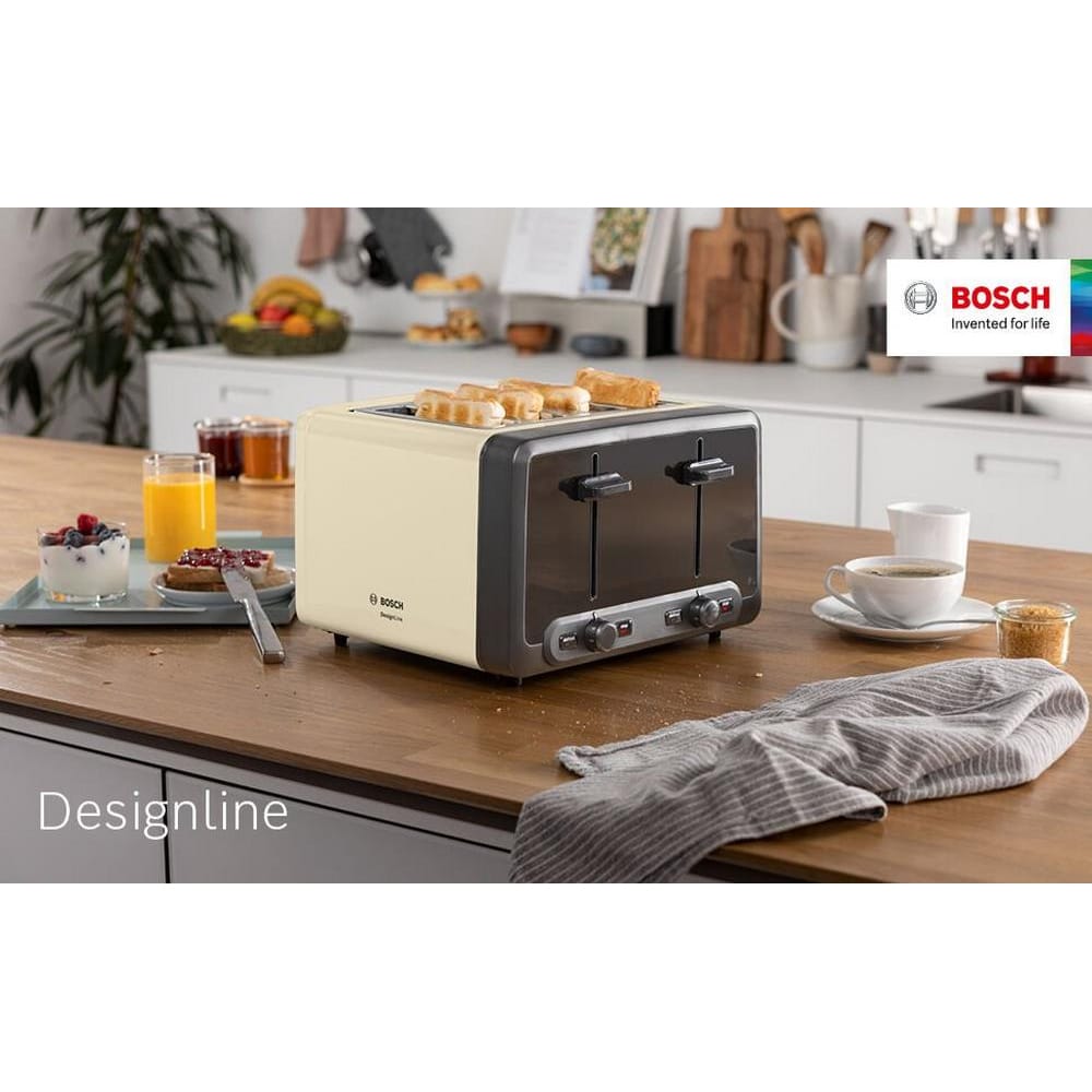 Bosch DesignLine 4 Slice Toaster in Cream - TAT4P447GB image 3