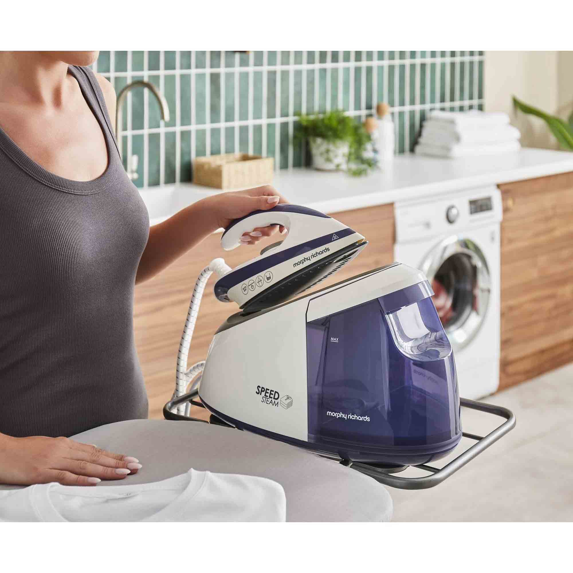 Morphy Richards Speed Steam 3000W Steam Generator Iron in Purple - 333202 image 1