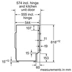 Bosch WIW28302GB 8kg, 1400 Spin, Integrated Washing Machine, White image 3