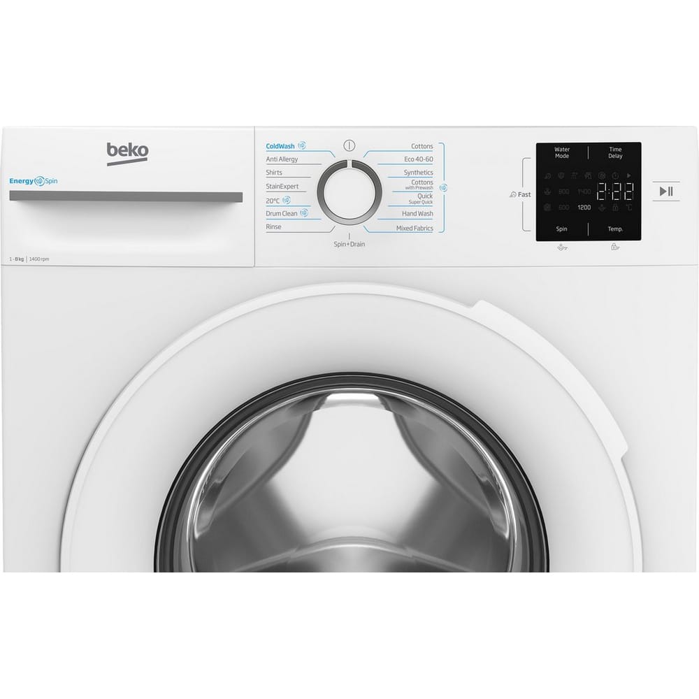 Beko BMN3WT3841W 8kg, 1400 Spin, Freestanding Washing Machine with Quick Wash, White image 6