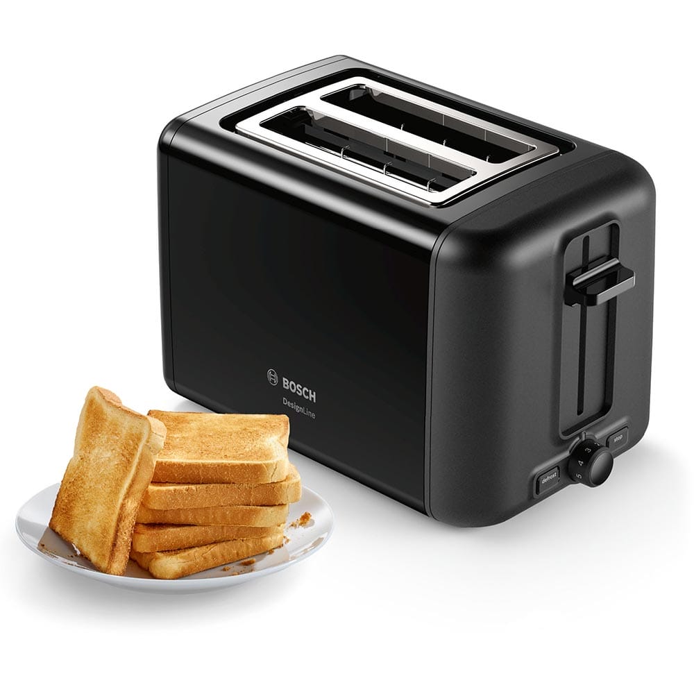 Bosch DesignLine 2 Slot Toaster in Black - TAT3P423GB image 1
