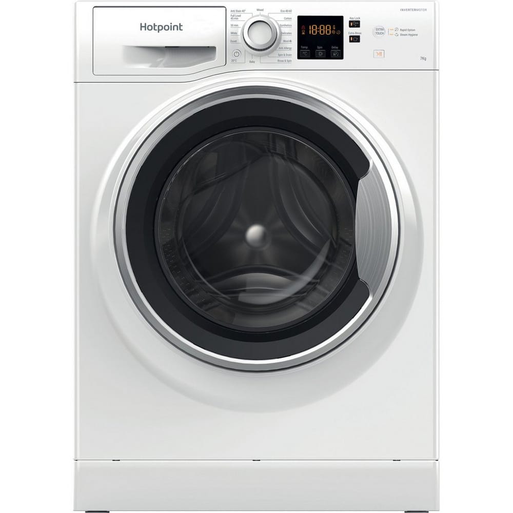Hotpoint NSWE7469WSUK 7kg, 1400 Spin, Freestanding Washing Machine with Quick Wash, White 