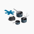 Joseph Joseph Space Stack 3-Piece Folding Handle Non-Stick Blue Saucepan Set with Lid Storage - 1000062