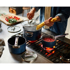 Joseph Joseph Space Stack 3-Piece Folding Handle Non-Stick Blue Saucepan Set with Lid Storage - 1000062