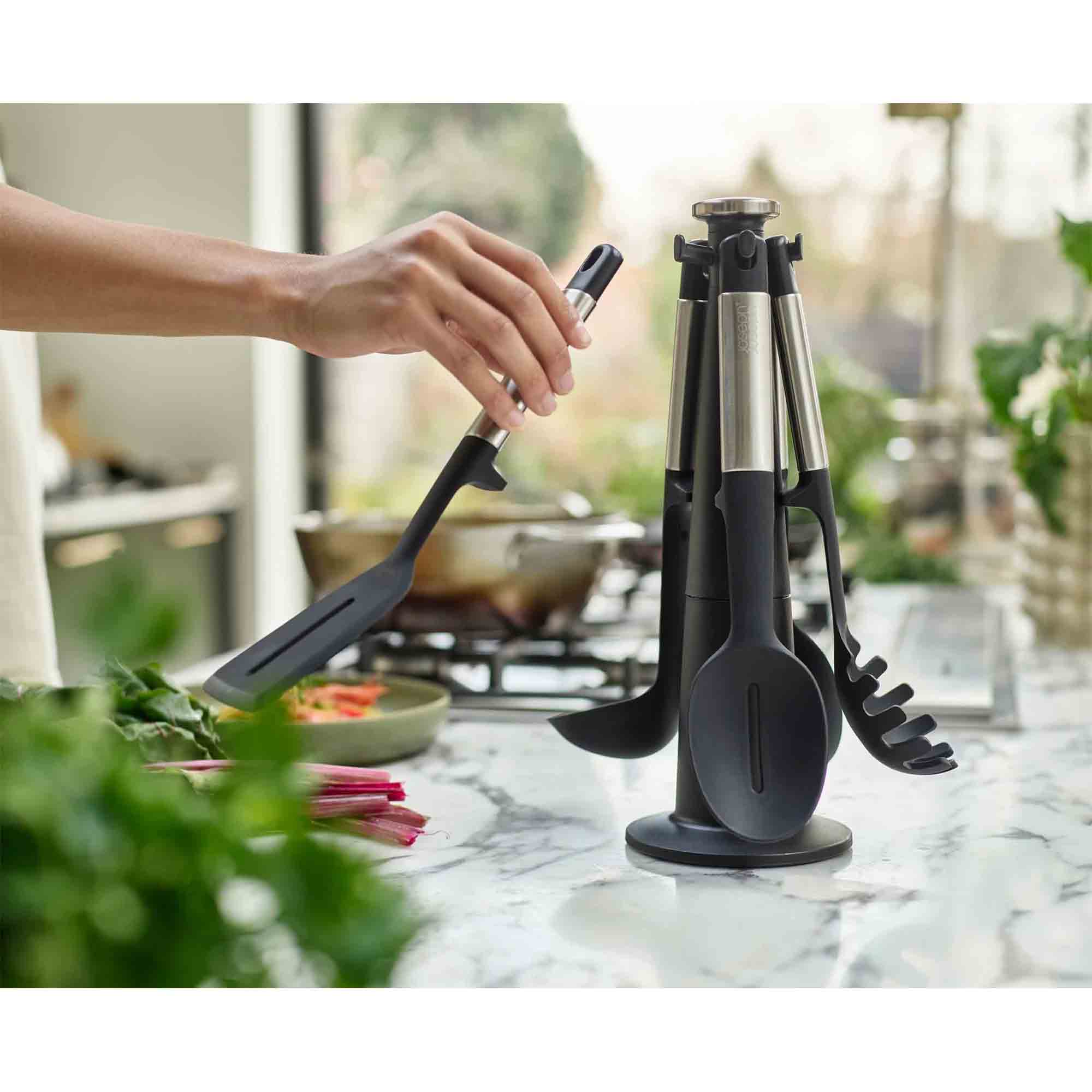Joseph Joseph Elevate™ Stainless-Steel Silicone 5-Piece Utensils Carousel Set – 10567