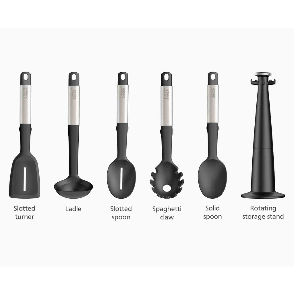 Joseph Joseph Elevate™ Stainless-Steel Silicone 5-Piece Utensils Carousel Set – 10567
