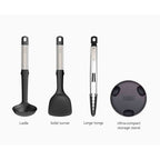 Joseph Joseph Elevate™ Fusion 3-Piece Stainless-Steel Utensil Set with Compact Stand – 10569