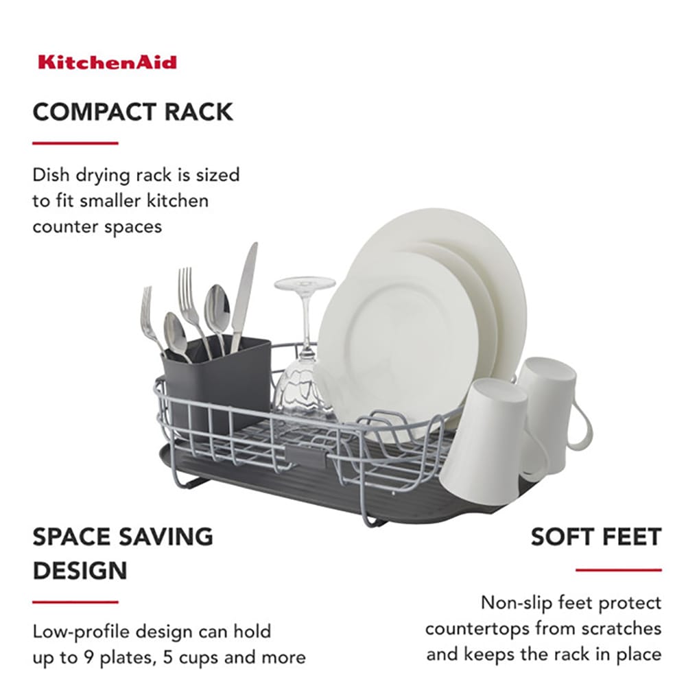 KitchenAid KEG197OSGR Low Profile Dish Dry Rack in Grey image 2