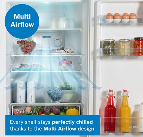 Bosch KGN34NWEAG 186cm Tall Fridge Freezer, 193 Litre Fridge, 107 Litre Freezer, 60cm Wide, Frost Free, White image 3