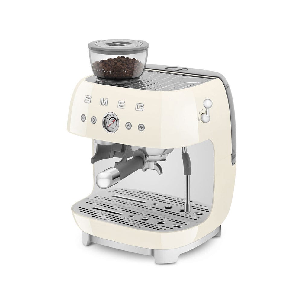 Smeg Espresso Coffee Machine with Grinder in Cream EGF03CRUK image 2