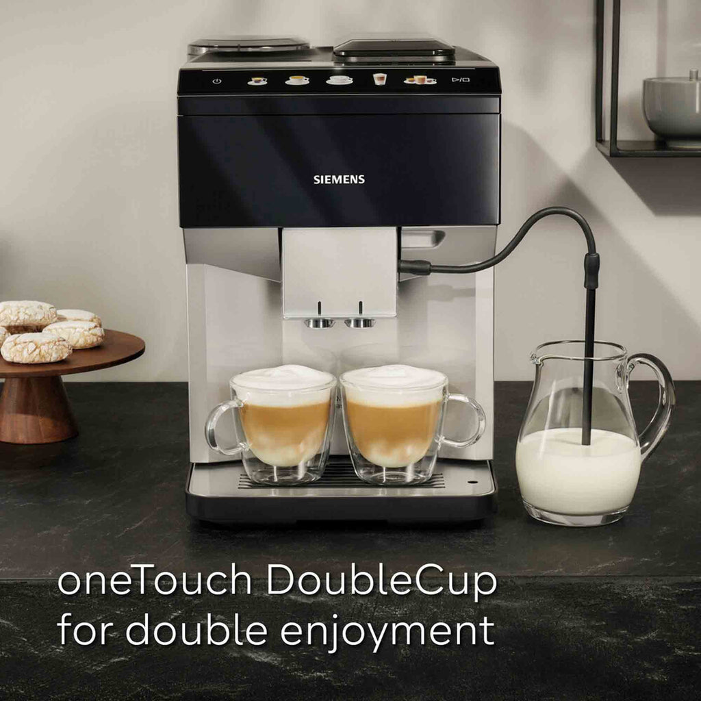 Siemens Fully Automatic Bean to Cup Coffee Machine in Black & Silver - TP515GB1 image 1
