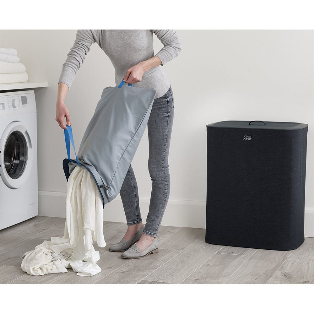 Joseph Joseph Tota 90 Litre Laundry Separation Basket in Carbon Black - 50004 image 3