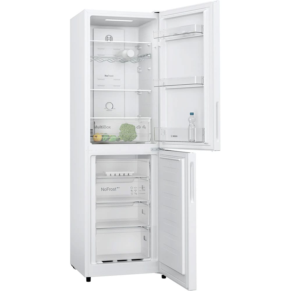 Bosch KGN27NWEAG 182cm Tall Fridge Freezer, 171L Fridge, 84L Freezer, 55cm Wide, Frost Free, White image 1
