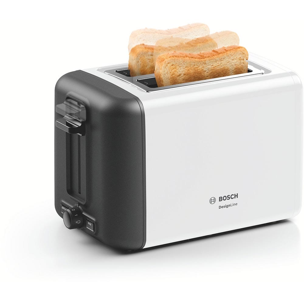 Bosch DesignLine 2 Slot Toaster in White TAT3P421GB image 1