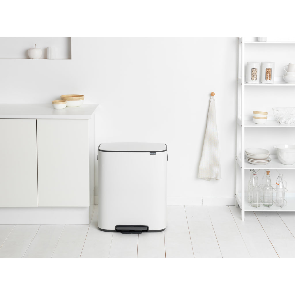 Brabantia Bo 60L Single Compartment Pedal Bin - White (211300)