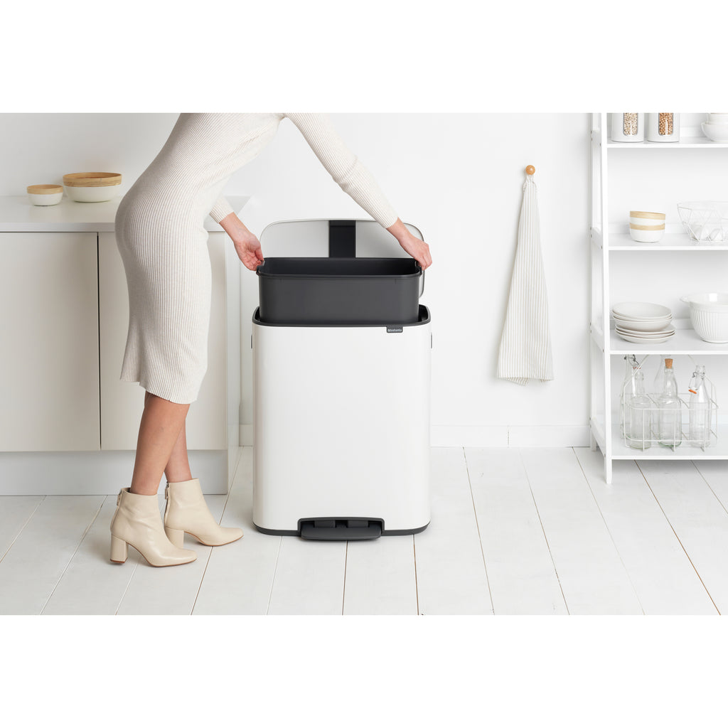 Brabantia Bo 60L Single Compartment Pedal Bin - White (211300)