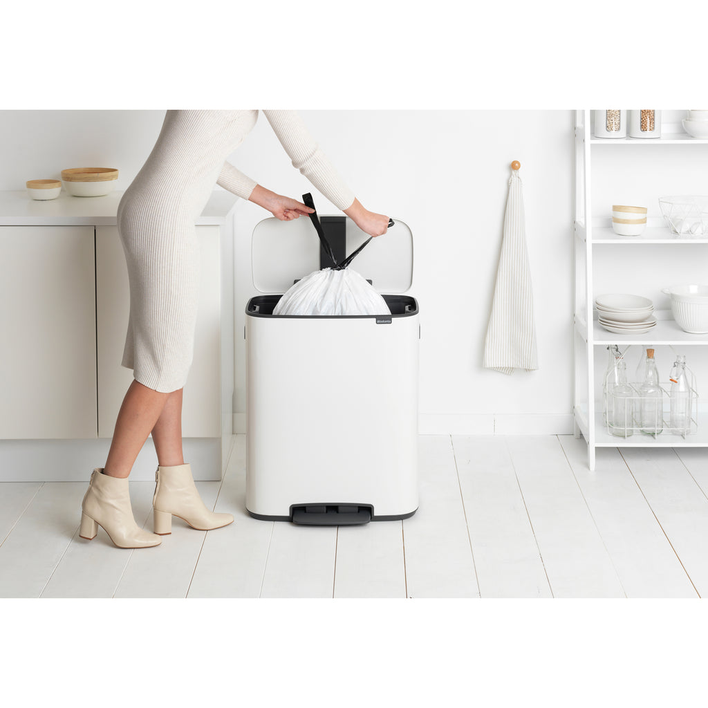 Brabantia Bo 60L Single Compartment Pedal Bin - White (211300)