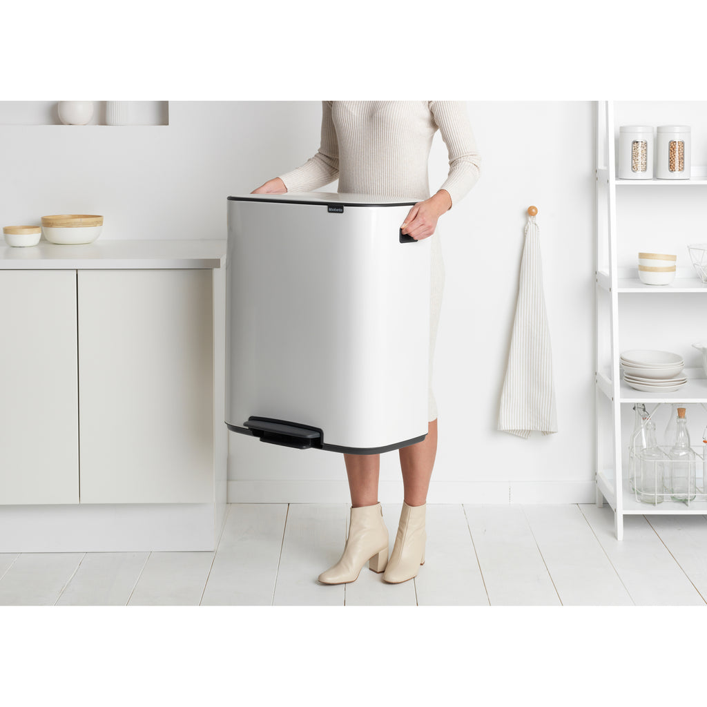 Brabantia Bo 60L Single Compartment Pedal Bin - White (211300)