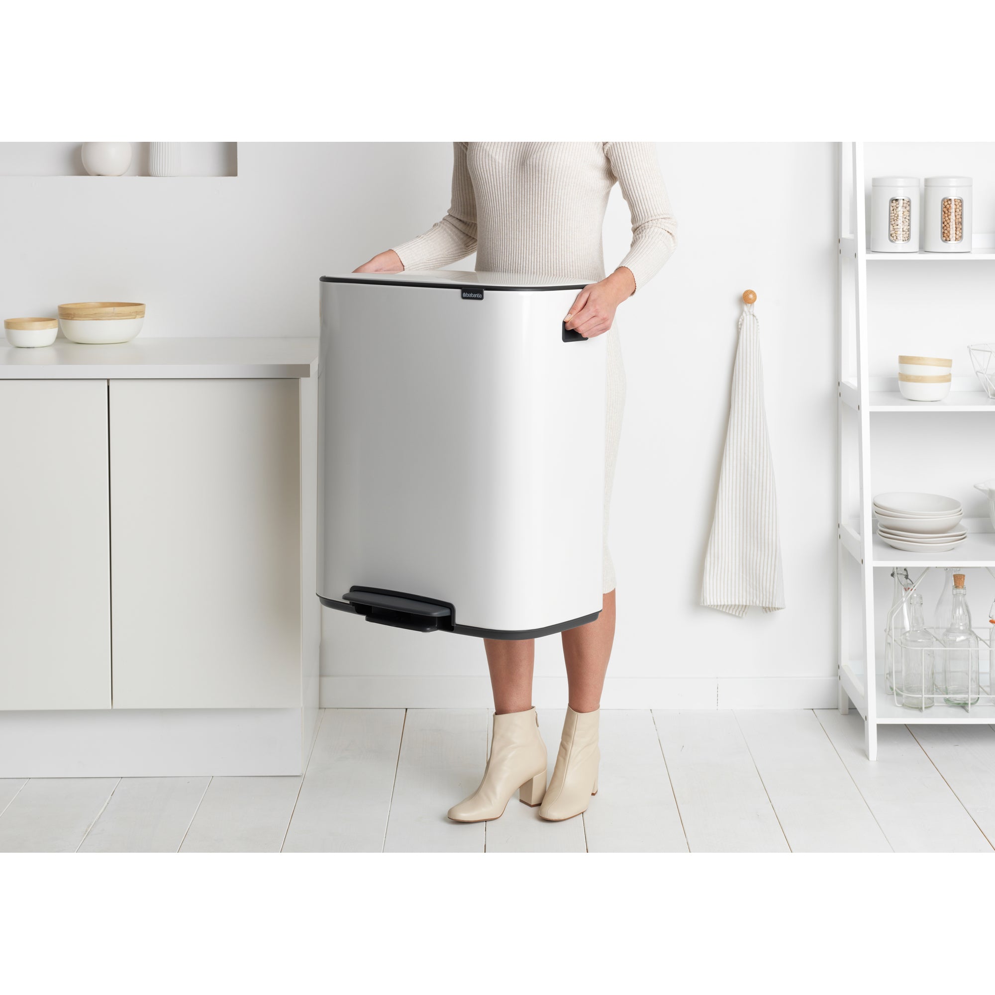 Brabantia Bo 60L Single Compartment Pedal Bin - White (211300)