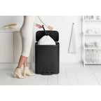 Brabantia Bo 60L Single Compartment Pedal Bin - Matt Black (211362)