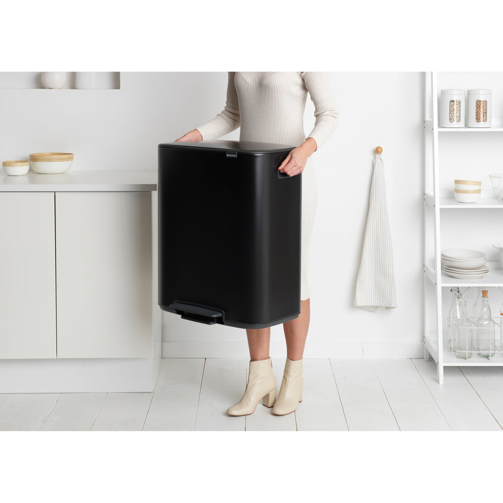 Brabantia Bo 60L Single Compartment Pedal Bin - Matt Black (211362)