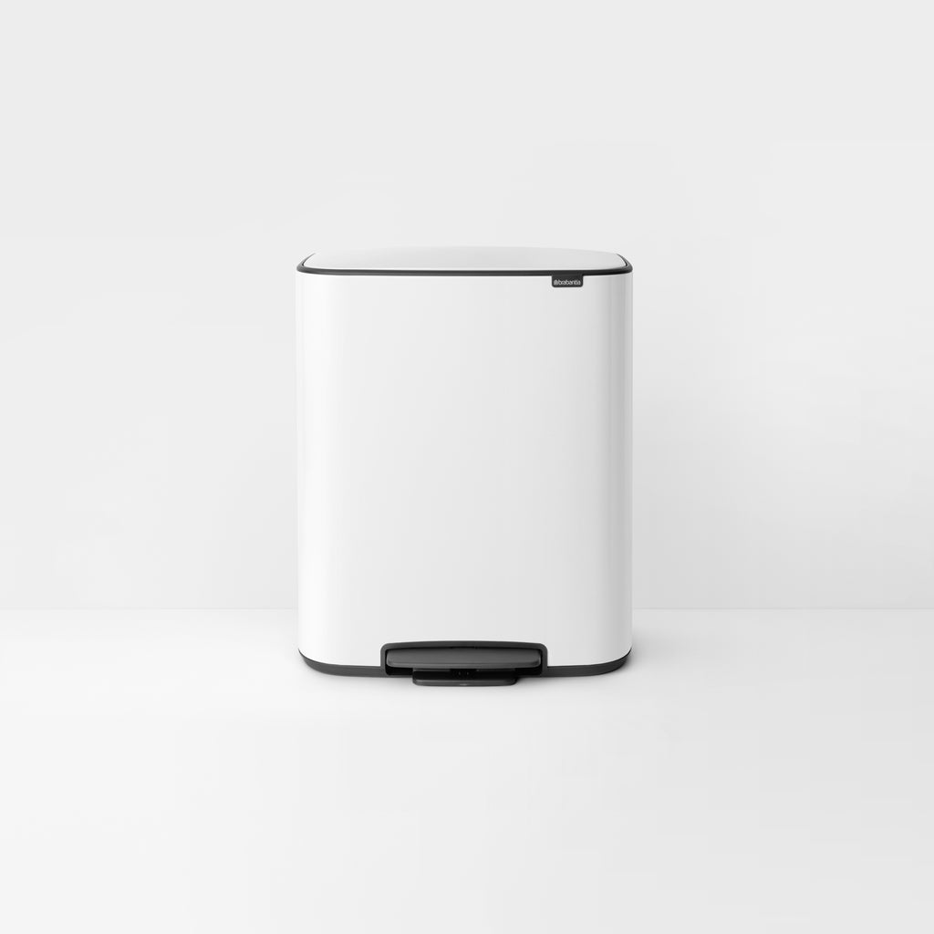 Brabantia Bo 2 x 30L Dual Compartment Pedal Bin - White (211447)