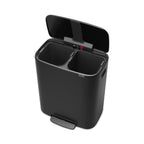 Brabantia Bo 2 x 30L Dual Compartment Pedal Bin - Matt Black (211508)
