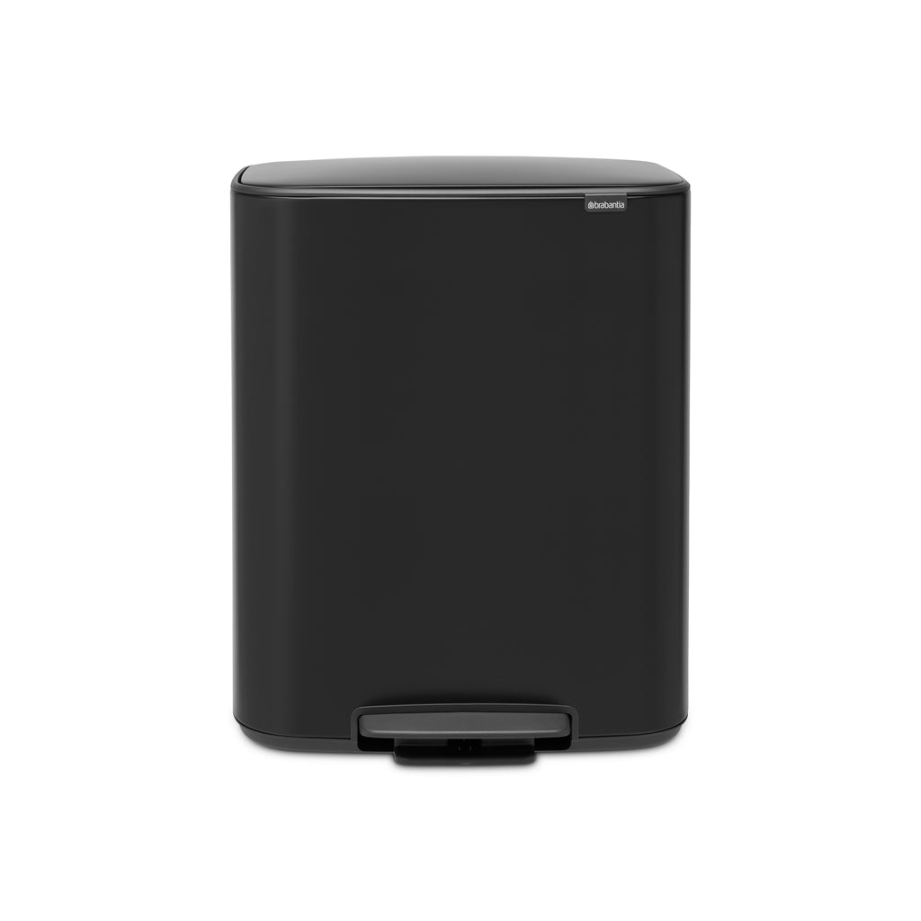 Brabantia Bo 2 x 30L Dual Compartment Pedal Bin - Matt Black (211508)