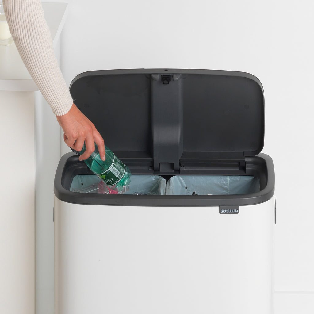 Brabantia Bo Touch Bin with 2 x 30L Compartments in White (221408)