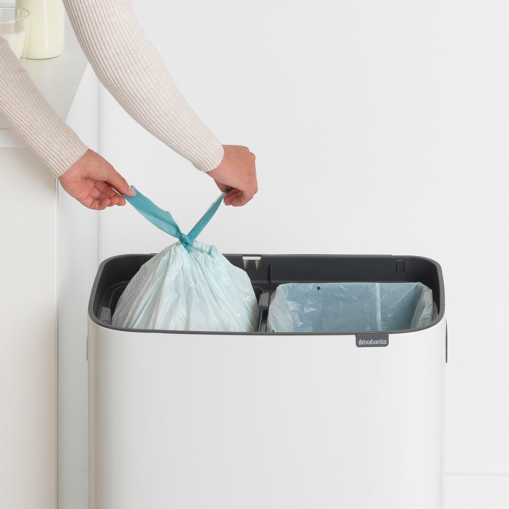 Brabantia Bo Touch Bin with 2 x 30L Compartments in White (221408)