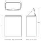 Brabantia Bo Touch Bin with 2 x 30L Compartments in Matt Black (221484)