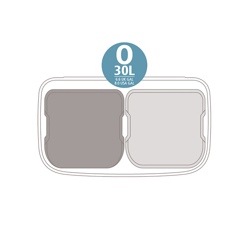 Brabantia Bo Touch Bin with 2 x 30L Compartments in Matt Black (221484)