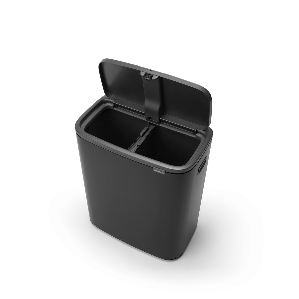 Brabantia Bo Touch Bin with 2 x 30L Compartments in Matt Black (221484)