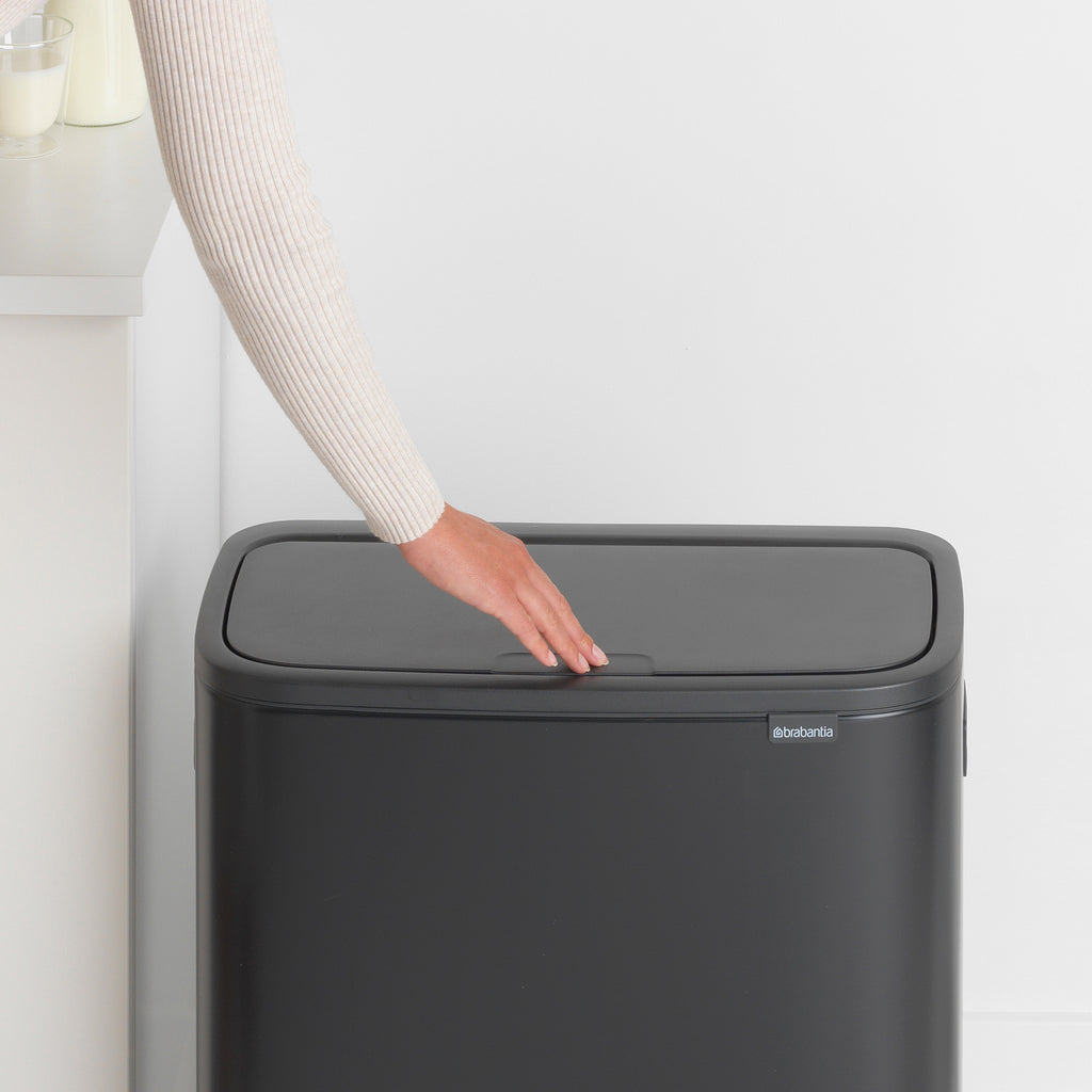Brabantia Bo Touch Bin with 2 x 30L Compartments in Matt Black (221484)