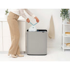 Brabantia Bo Touch Bin with 2 x 30L Compartments in Soft Grey (255045)