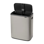 Brabantia Bo Touch Bin with 2 x 30L Compartments in Soft Grey (255045)