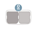 Brabantia Bo Touch Bin with 2 x 30L Compartments in Soft Grey (255045)
