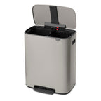 Brabantia Bo 2 x 30L Dual Compartment Pedal Bin - Soft Grey (255069)