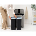 Brabantia Bo 2 x 30L Dual Compartment Pedal Bin - Soft Grey (255069)