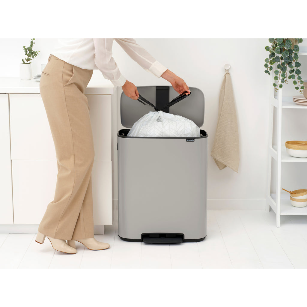 Brabantia Bo 60L Single Compartment Pedal Bin - Soft Grey (255083)