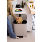 Brabantia Bo 60L Single Compartment Pedal Bin - Soft Grey (255083)