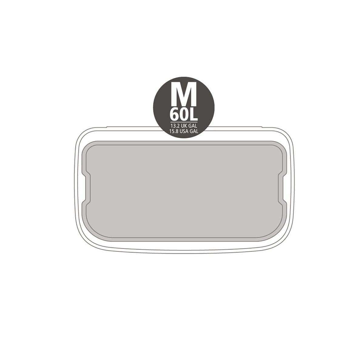 Brabantia Bo Touch Single Compartment 60 Litre Bin in Soft Grey (255106)