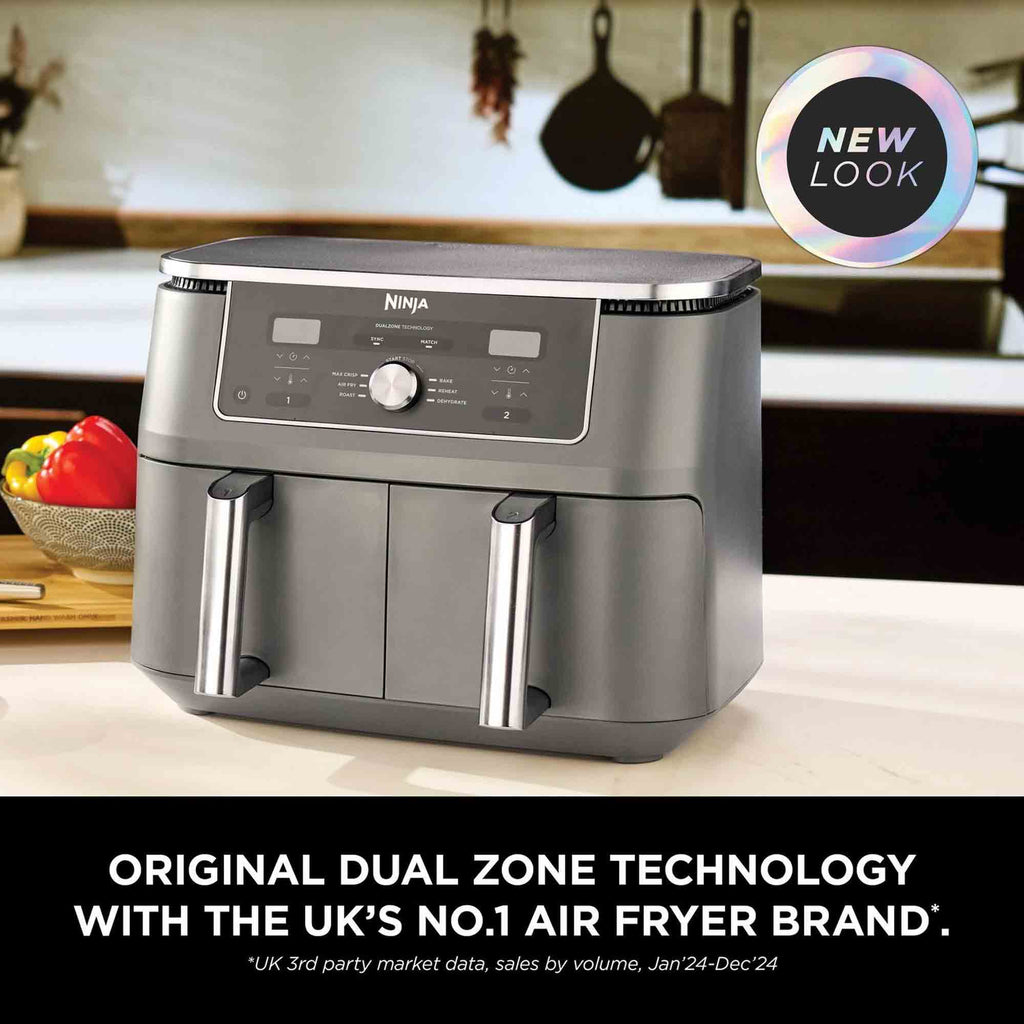 Ninja 9.5 litre MAX 6-in-1 Dual Zone Air Fryer in Gun Metal Grey - DZ400UK image 1