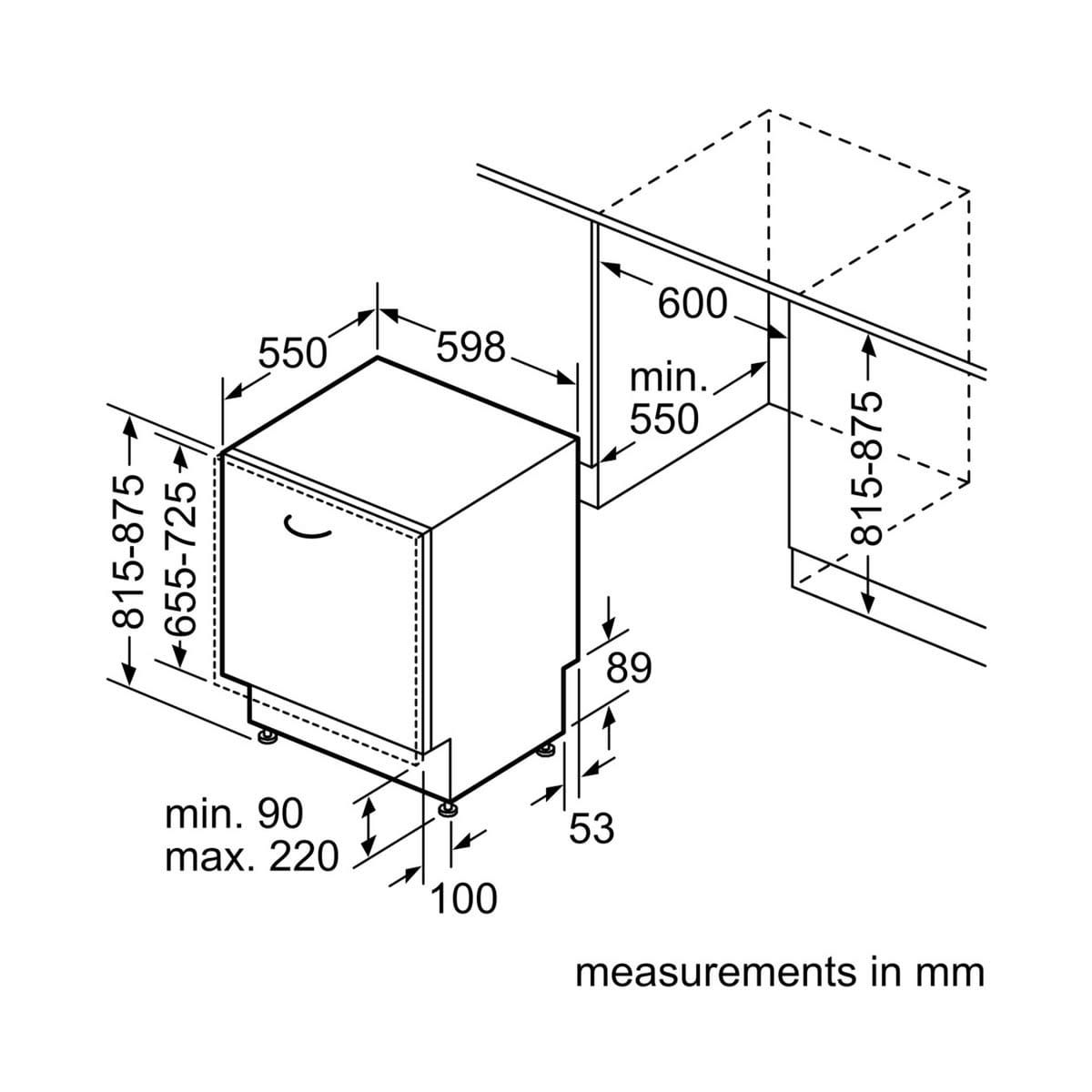 Bosch SMV2HTX02G 13 Place Setting Integrated Dishwasher, 60cm Wide image 3