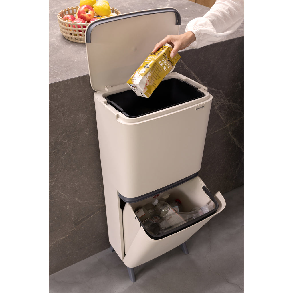 Brabantia SortUp Dual Compartment Recycle Bin Hi 20 + 25 Litre - Soft Beige (275005)