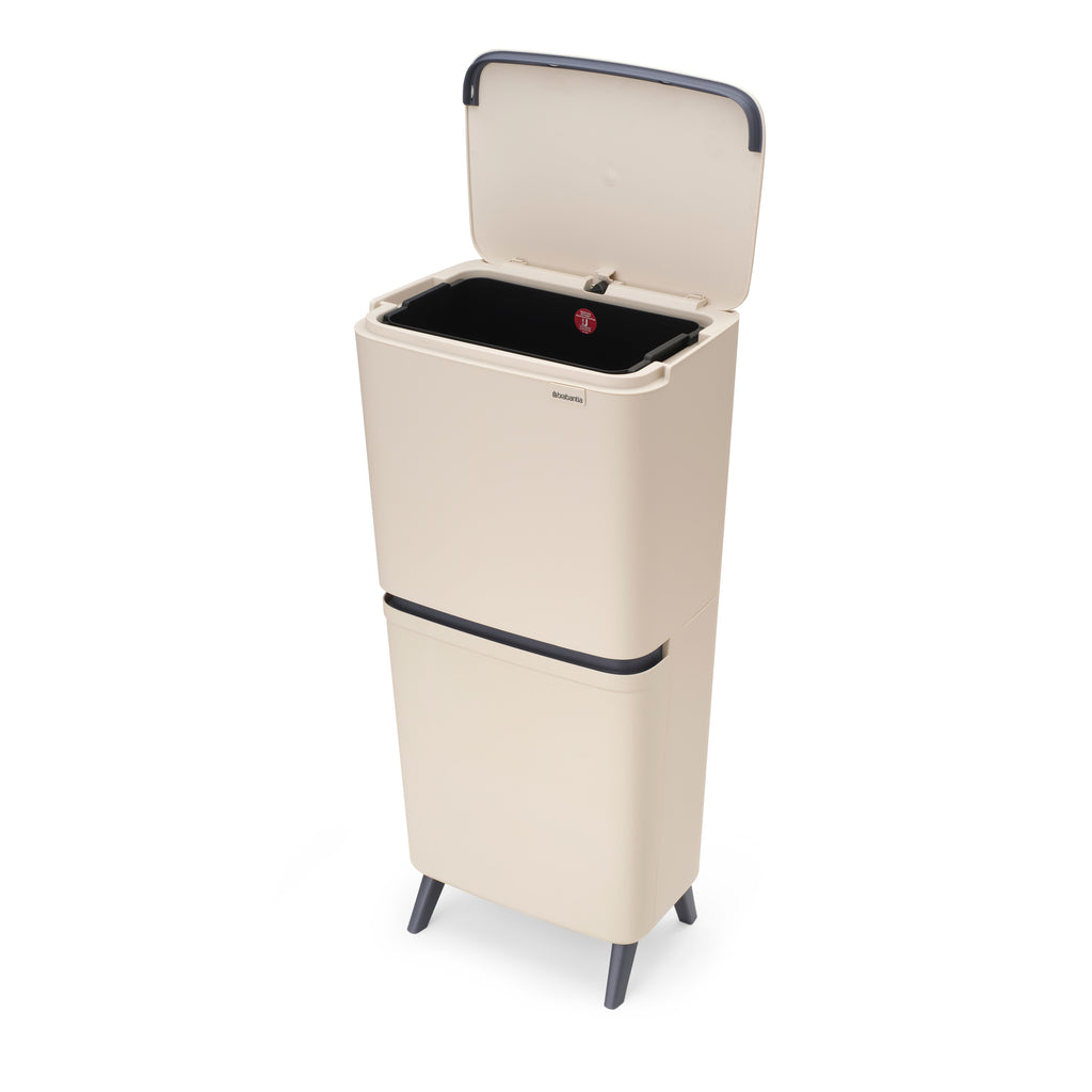 Brabantia SortUp Dual Compartment Recycle Bin Hi 20 + 25 Litre - Soft Beige (275005)